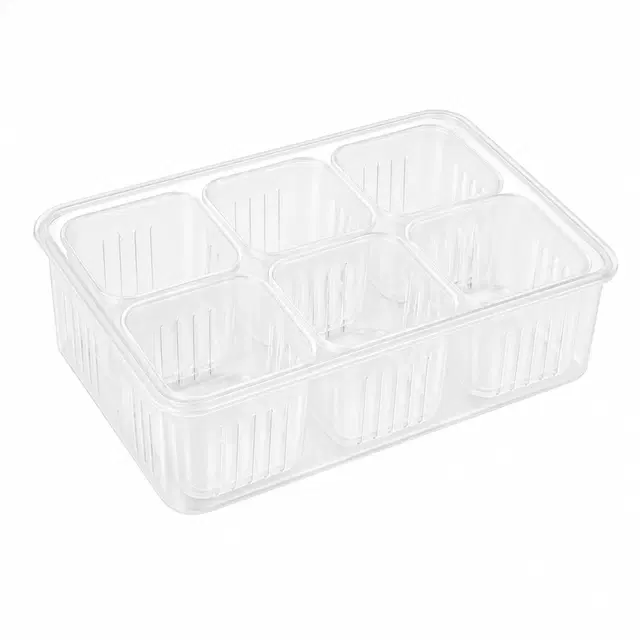 Rudra Plastic Fridge Container 2000 ml - Transperant [Food Grade Plastic]