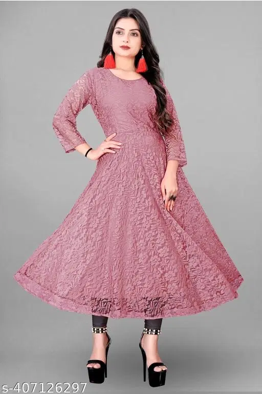 Net Gowns for Women,  Aqua Blue  (S)