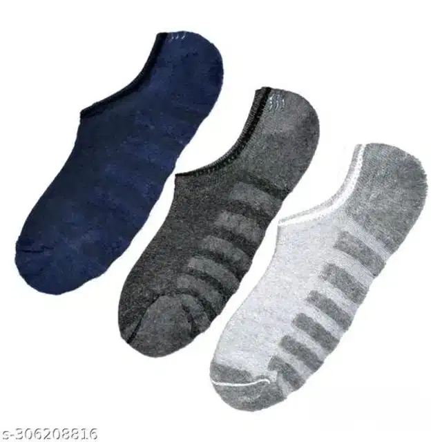Cotton Socks for Men, Set of 3 (Multicolor)