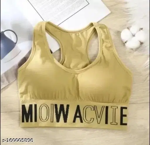 Cotton Blend Bra for Women, Yellow (30B)