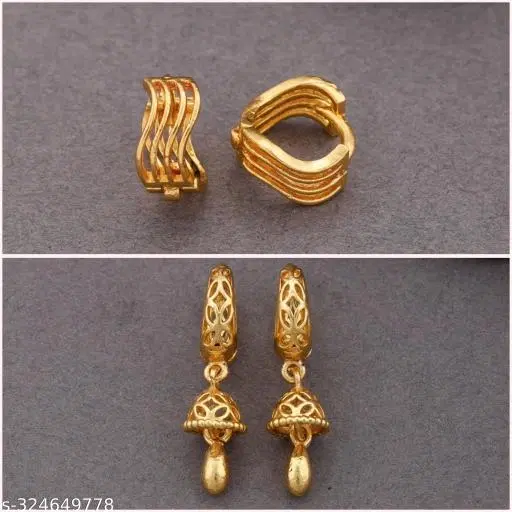 Gold Plated Earring/Stud/Bali Combo For Women'S/Girls