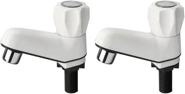 Plastic Pillar Taps, White, Pack of 2
