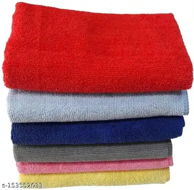 Microfiber Bath Towel, Multicolor, 40x40 cm, Pack of 6