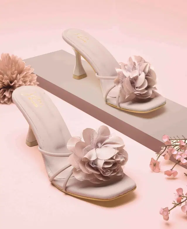 JM Looks Stylish Heels for Women (Nude, 3)