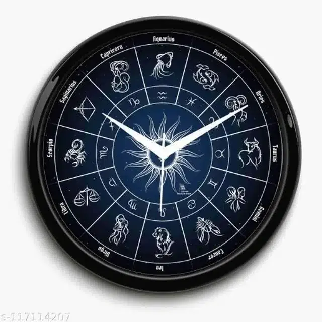 Designer Analog Wall Clock, Black & Blue
