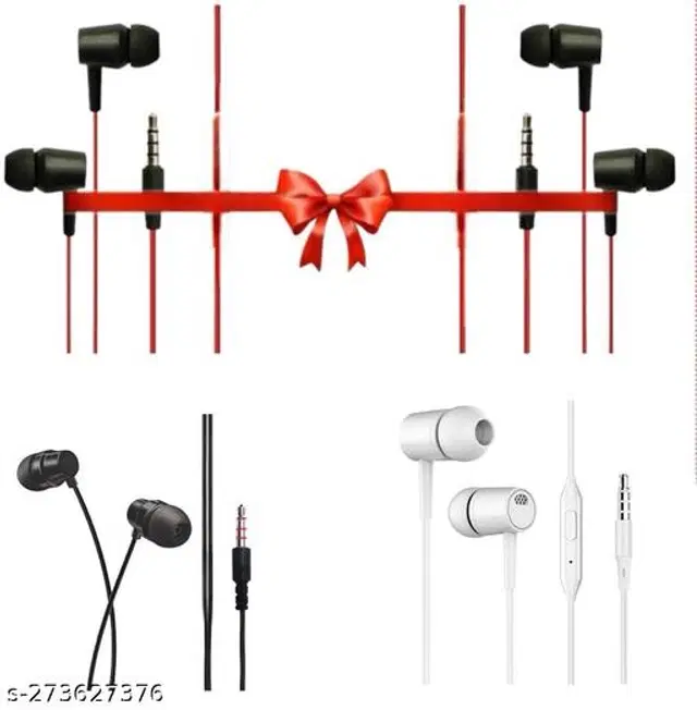 Premium 3.5 mm Jack Wired Earphones, Multicolor, Pack of 4