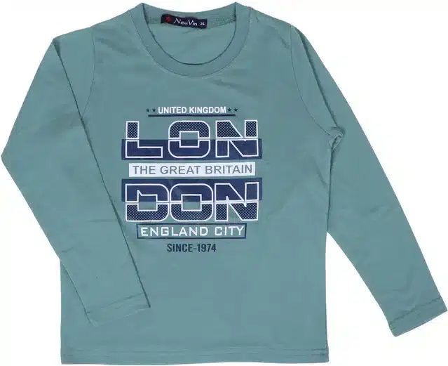 Full Sleeve T-Shirt for Boys (Green, 2-3 Years)