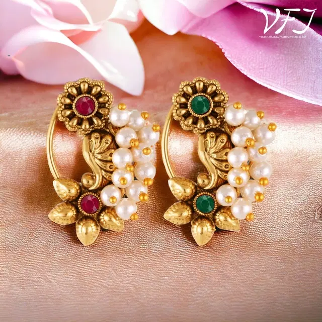 Alloy Nath Nosepins for Women, Pack of 2 (Multicolor)