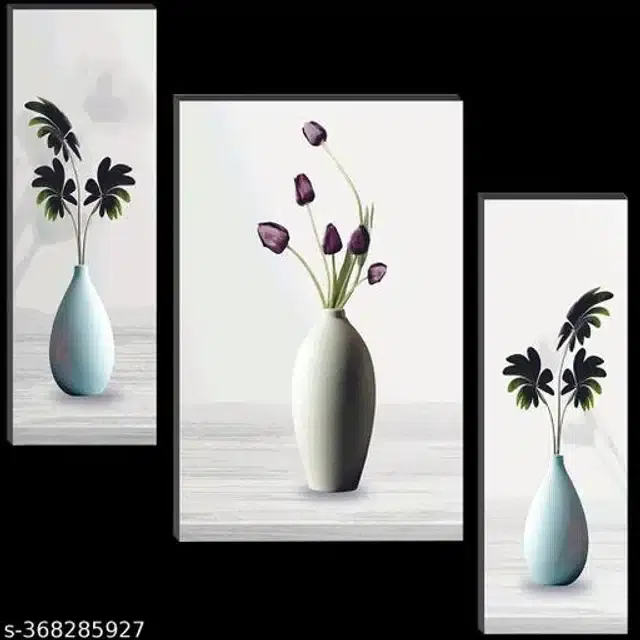 MDF Wooden UV Coated Digital Painitings, Multicolor, 12x18 inches, Pack of 3