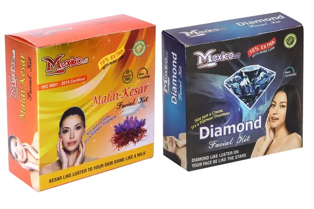 Maxico Herbs Malai Kesar with Diamond Facial Kits, Pack of 2