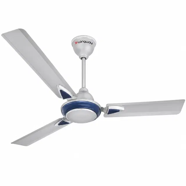 Longway Starlite-1 P1 1200 mm 3 Blade Ceiling Fan, Ultra High Speed | Silver Blue |