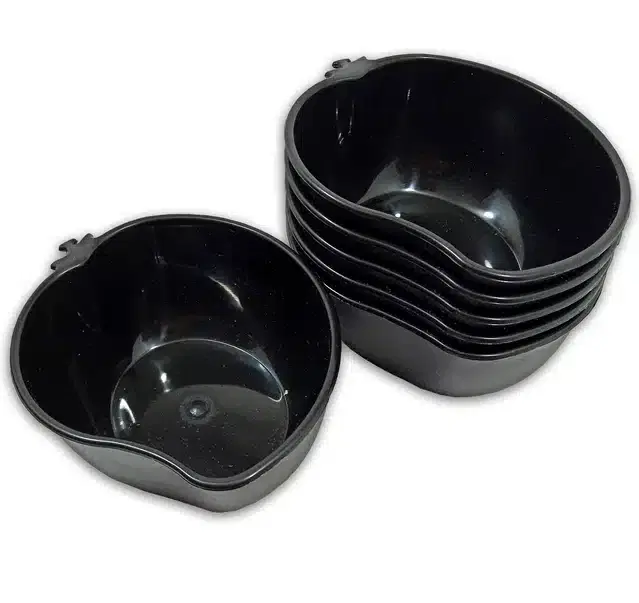 Plastic Snacks & Dessert Bowl Set, Black, Pack of 6