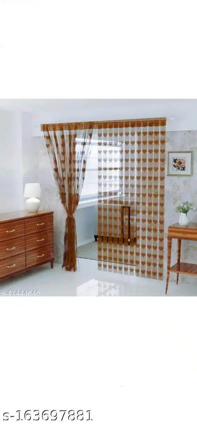 Curtains for Door, Brown, 7x4 feet, Pack of 2