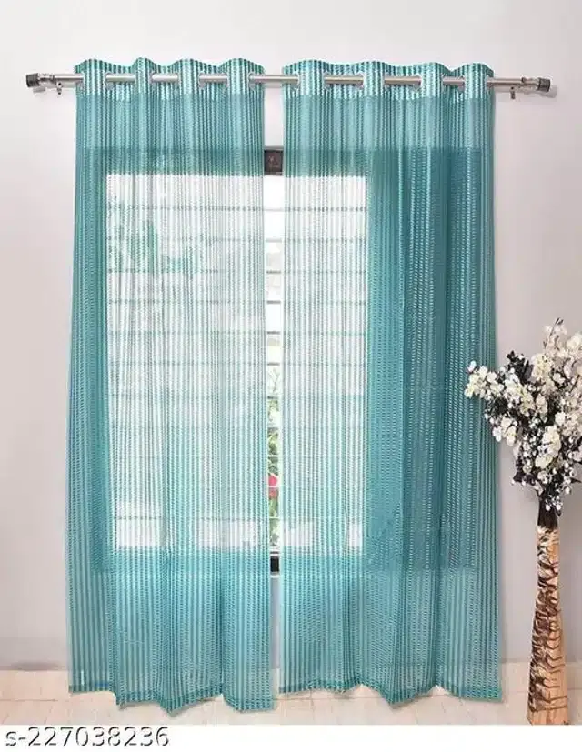 Curtains for Door, Sky Blue, 5 Feet, Pack of 2