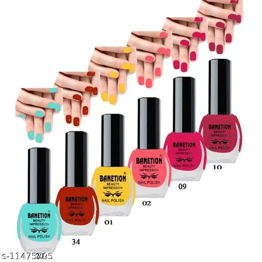 Banetion Matte Nail Polish, Multicolor, Pack of 6