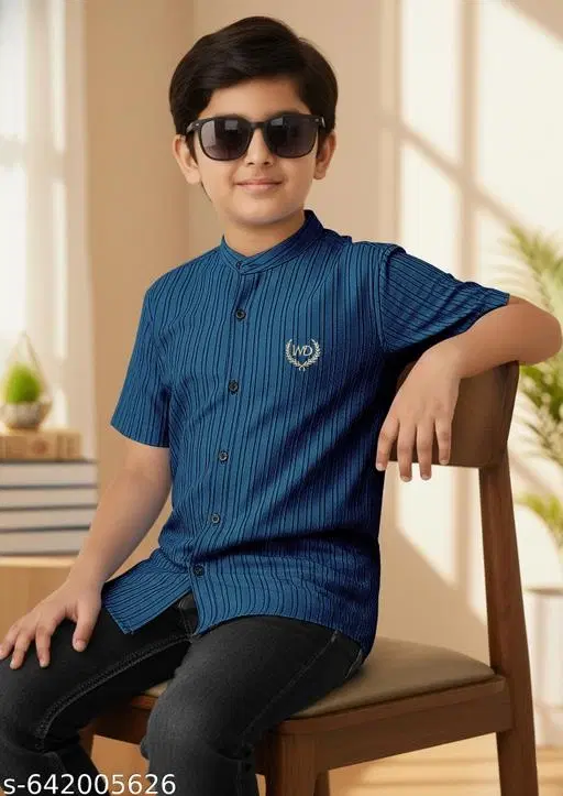 Embroidered Polycotton Polo for Boys (Black, 5-6 Years)