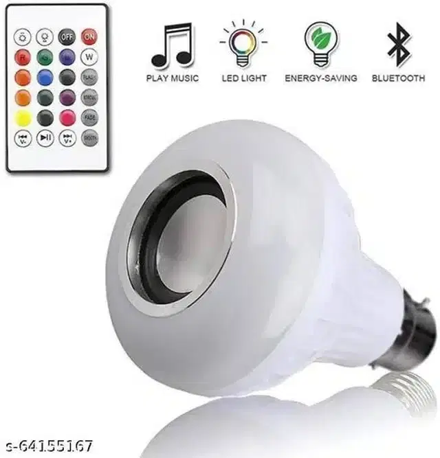 Remote Control Bluetooth Speaker cum LED Bulb, Multicolor