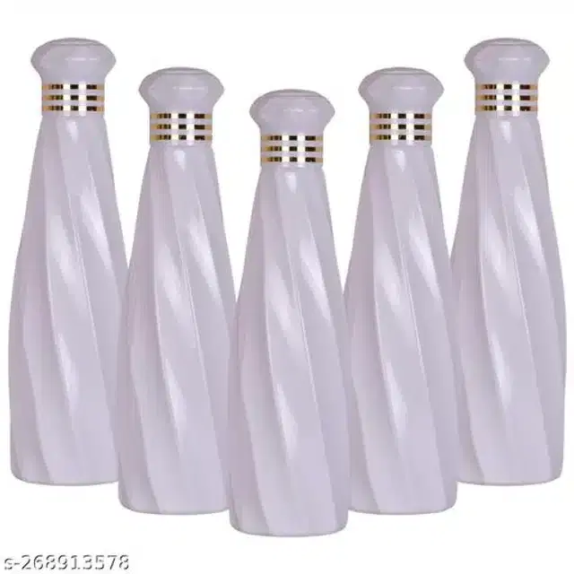 Water Bottle Set, White, 1000 ml, Pack of 6