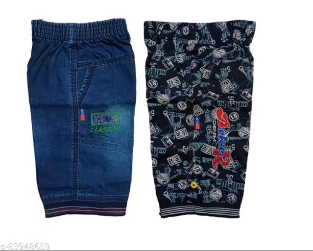 Cotton Capris for Boys, Pack of 2 (Multicolor, 2-3 Years)