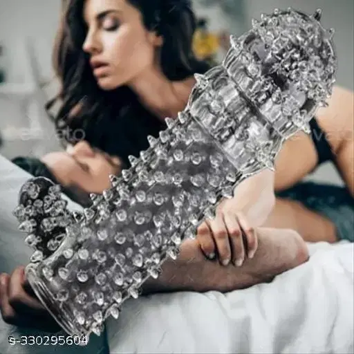 A R Silicone Crystal Dotted Condom for Men, Transparent