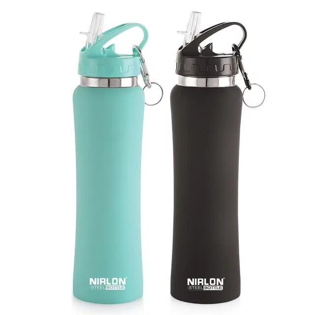 Nirlon Stainless Steel Sipper Water Bottle, Multicolor, 750 ml, Pack of 2