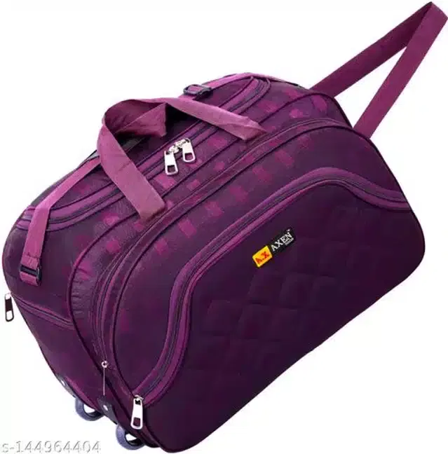 Polyester Trolley Duffel Bag for Men & Women, Purple