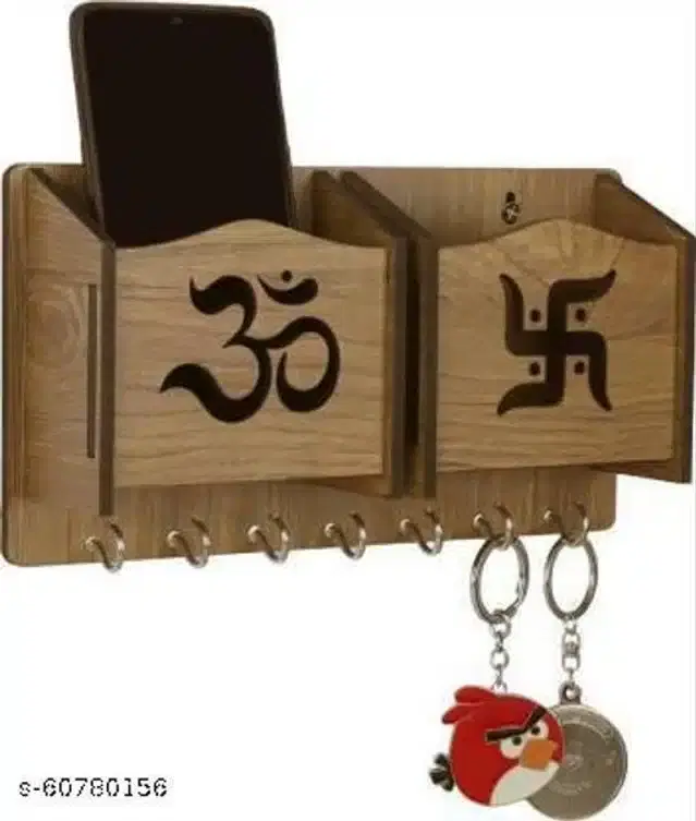 Wooden Key & Mobile Holder, Tan