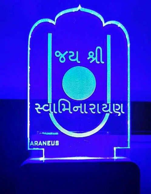Unicept Jay Shree Swaminarayan 3D Stylish Couple Heart 7 Color Changing Night Lamp, Multicolor, NE-11