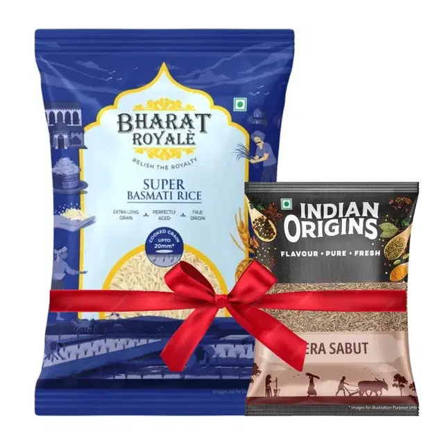 Bharat Royale Super Basmati Rice 900 g + Indian Origins Jeera Sabut 50 g
