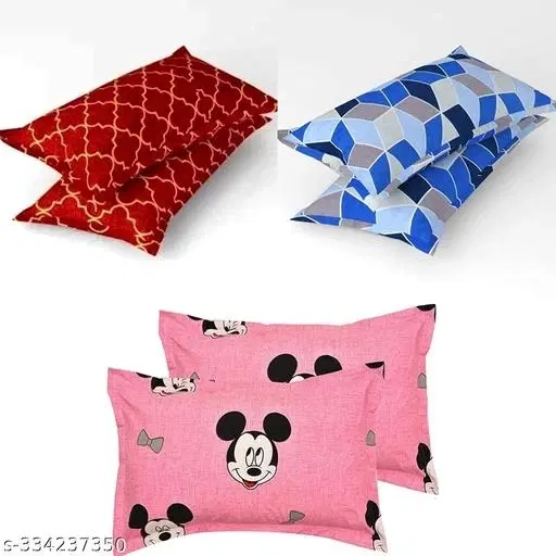 Cotton Pillow Covers, Multicolor, (17x27 inches), Pack of 6