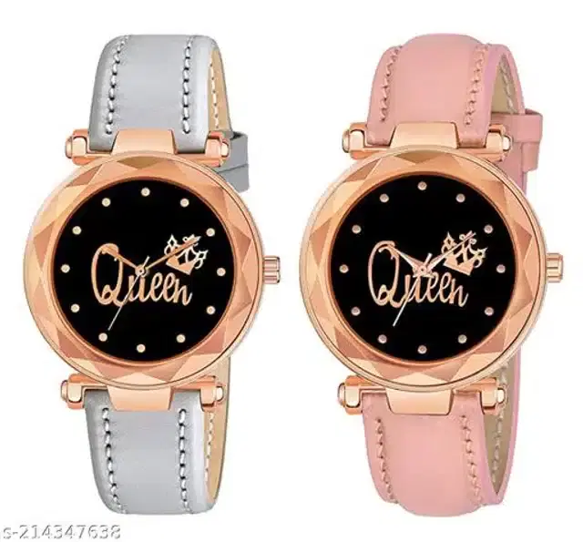 Analog Watch for Women, Pack of 2 (Multicolor)