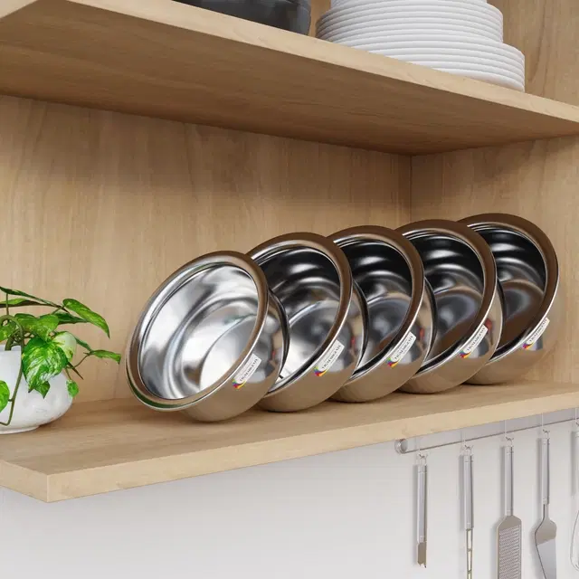 Stainless Steel Handi, Silver, Set of 5