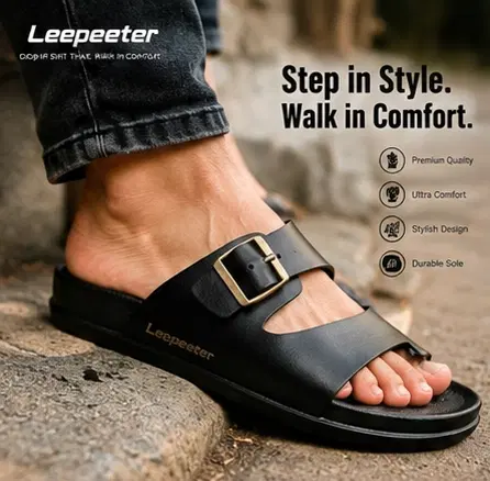 Solid Sliders for Men (Black, 6)