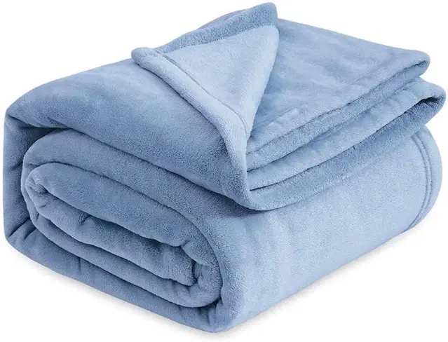 Wool Solid Blanket, Light Blue (225x150 cm)