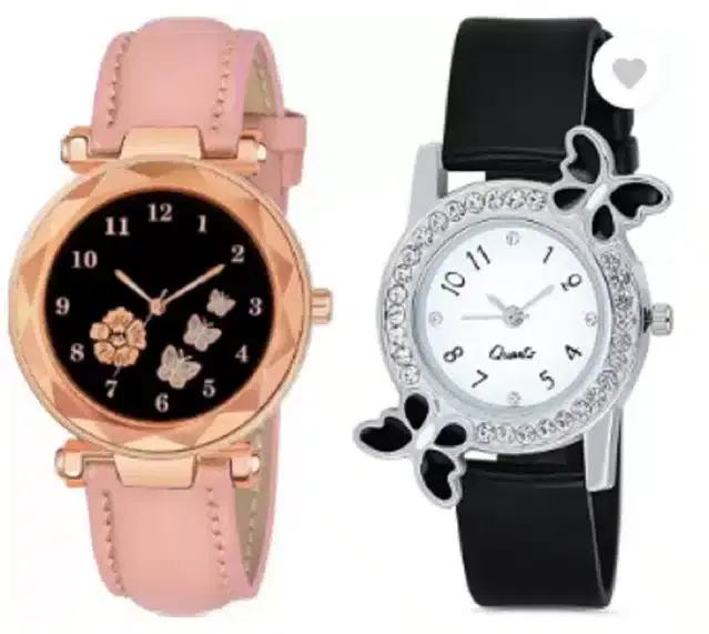 Analog Watch for Women, Pack of 2 (Multicolor)