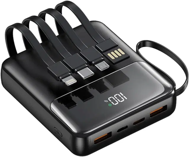 Portable Fast Charging Power Bank, Black Rb