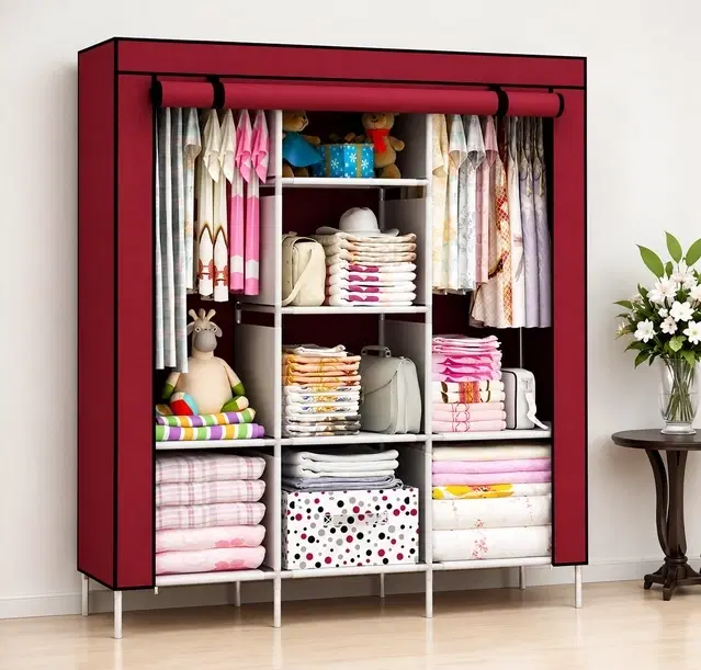 8 Layer Metal Multipurpose Wardrobe Organiser with Maroon zip cover [DIY] Do-It-Yourself