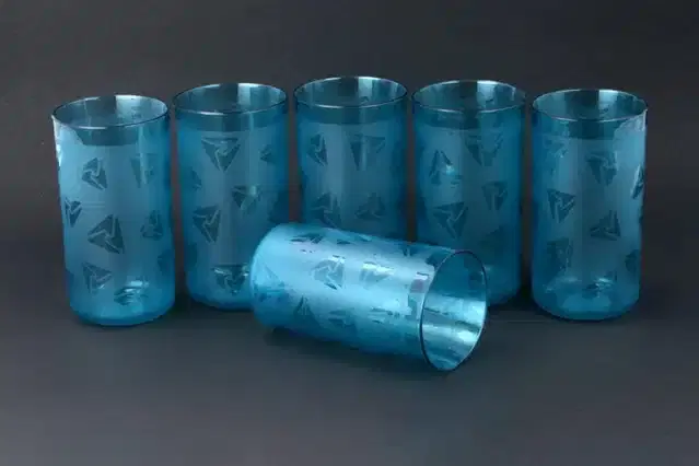 Plastic Glass, Pack of 6, Blue, 250 ml