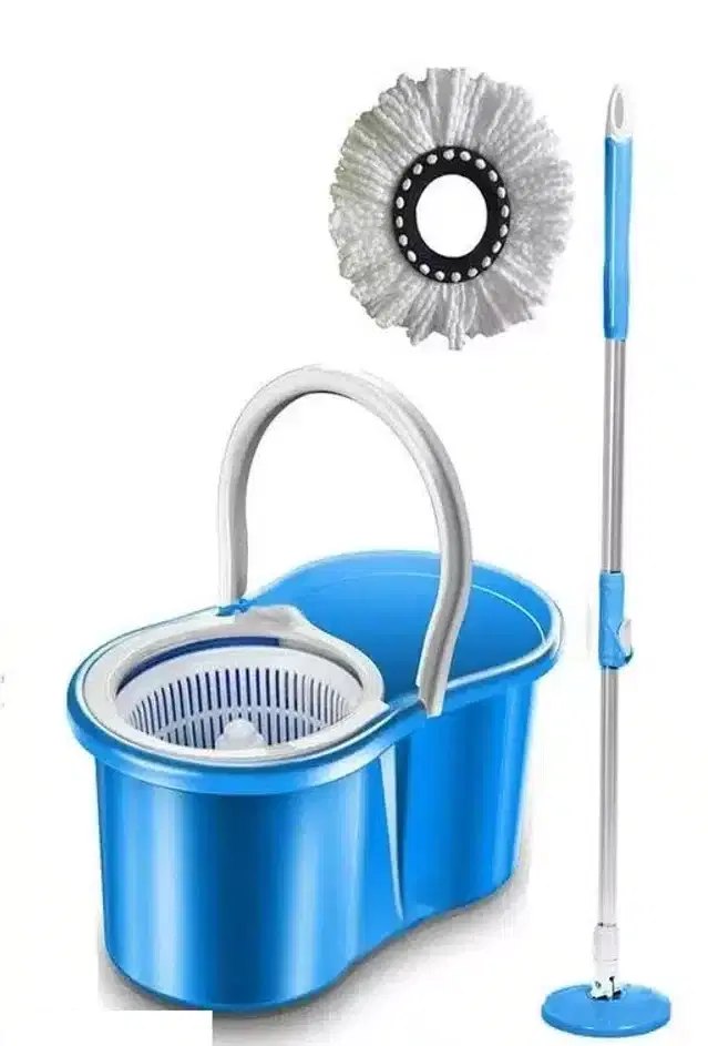 Bucket Mop with Refill, Set of 1, Blue