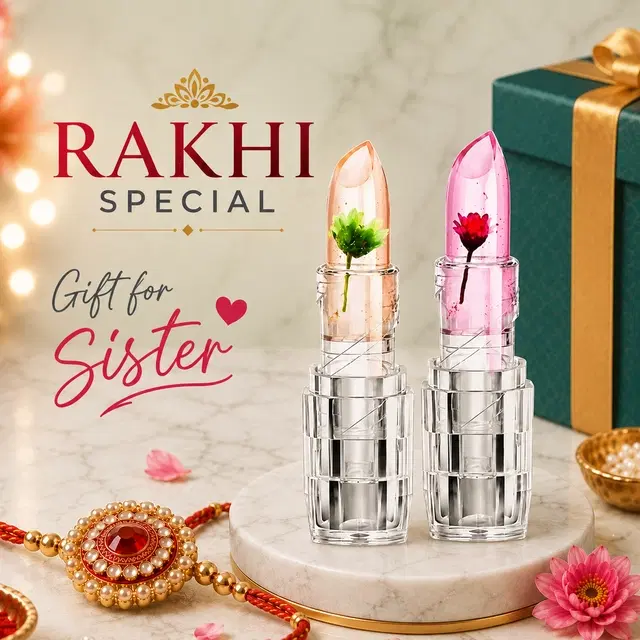 Magic Jelly Flower Lipstick Pack of 2 | Gift for Sister | Rakhi Special
