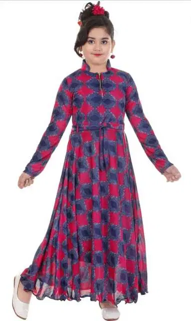 B B Enterprise Girls Full Sleeves Multicolour Party Wear Gown (Multicolor, 3-4 Years) (BBE-103)
