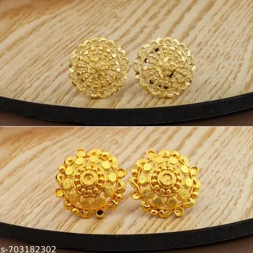 Festive Special Ethnic Gold Plated Stud Earrings