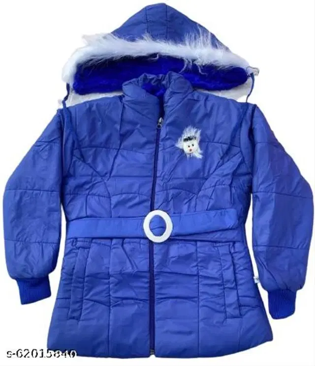 Polyester Jacket for Girls (Blue, 12-18 Months)