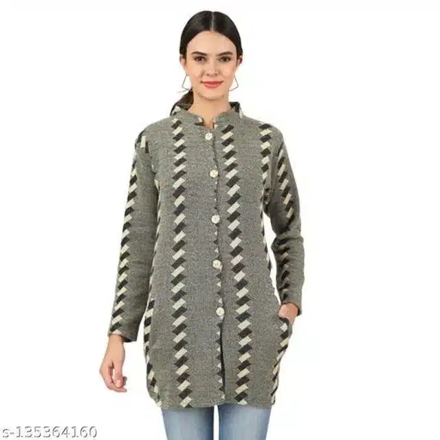 Woolen Sweater for Women (Dark Grey, M)