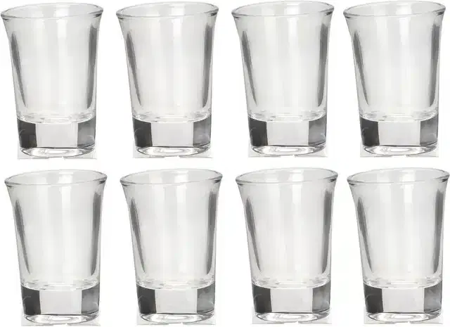 Liquor cum Cocktail Glasses, Transparent, 30 ml, Pack of 8