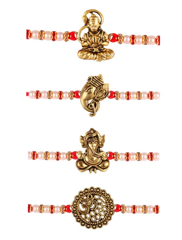Designer Rakhi for Rakshabandhan, Multicolor, Pack of 4