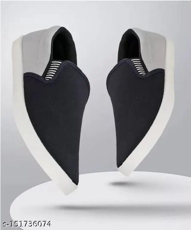Loafers for Men (Grey& Black, 9)