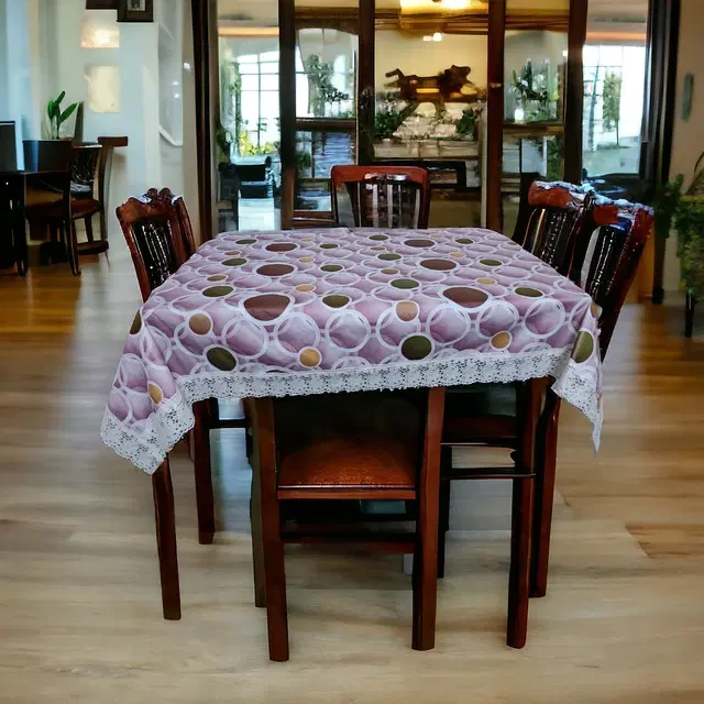 Polyester Printed Table Cloth, Pink, 60x90 inches