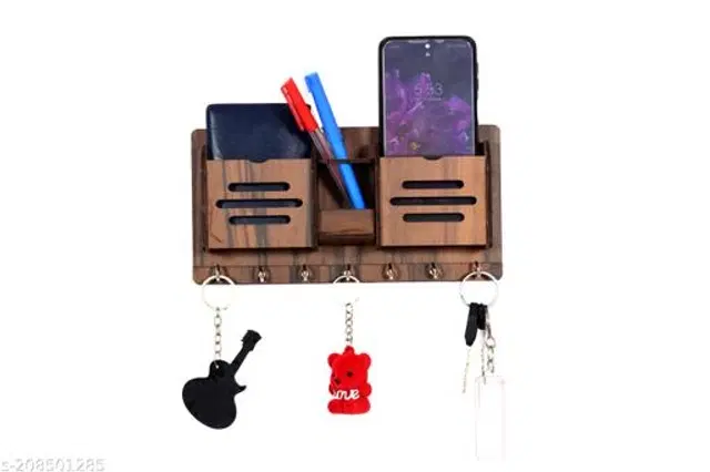 Wooden Key Holder, Brown