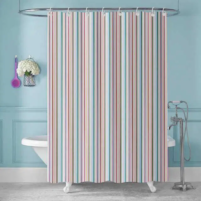 E-Retailer PVC Waterproof Shower Curtain, Green & Red, 84X54 Inches, SPM-12